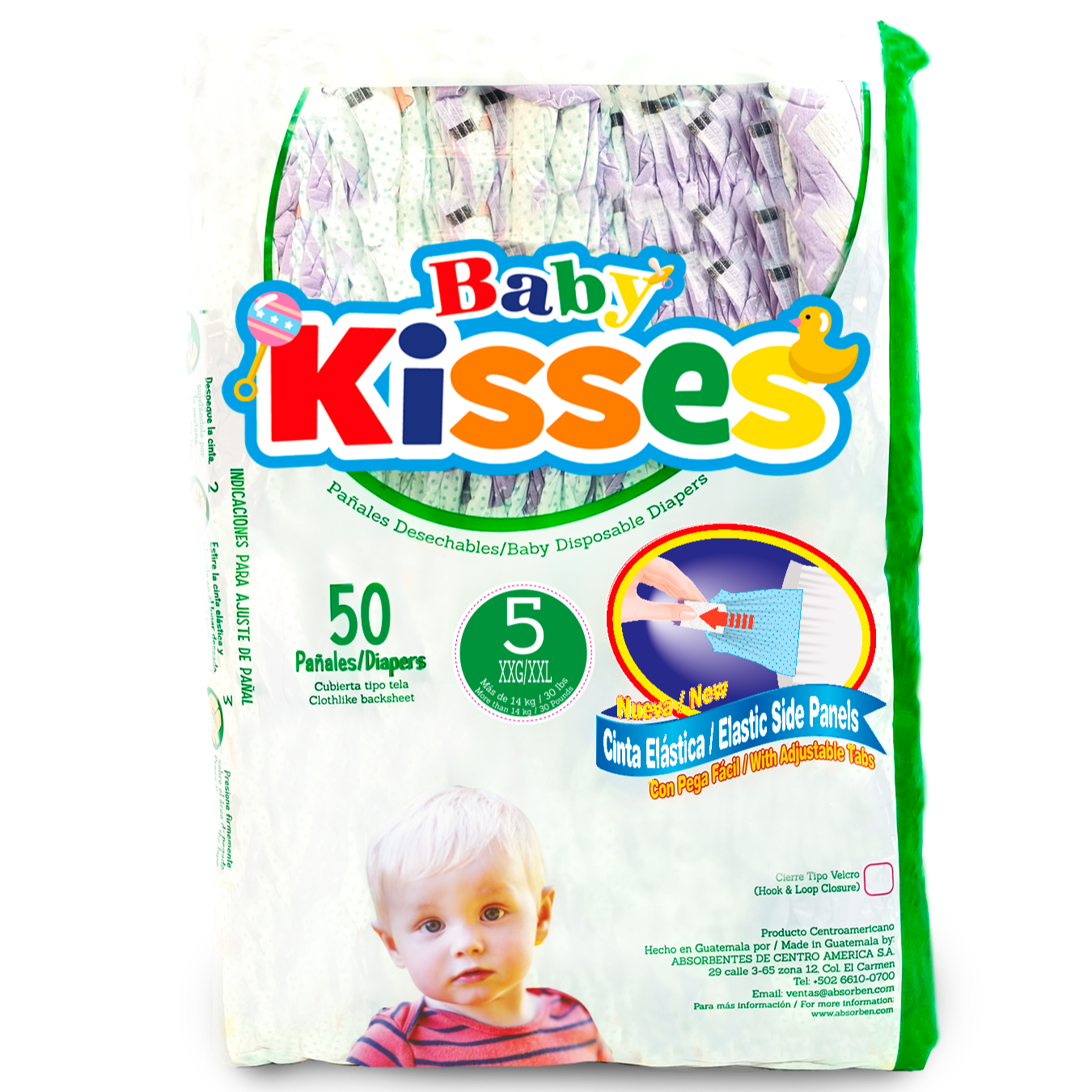 Pañal Baby Kisses - 50 Unidades XXG (+36 Libras)