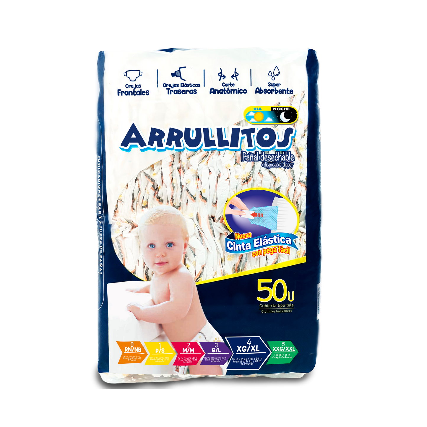 Pañal Arrullitos - 50 unidades XG/XL (de 28 a 36 lbs)
