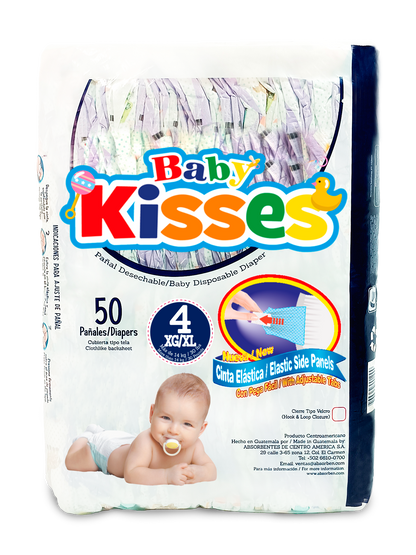 Pañal Baby Kisses - 50 unidades XG/XL (de 28 a 36 lbs)