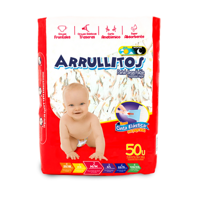 Pañal Arrullitos - 50 unidades M/M (de 16 a 24 lbs)