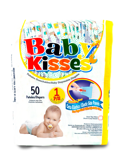 Pañal Baby Kisses - 50 unidades P/S (de 11 a 18 lbs)