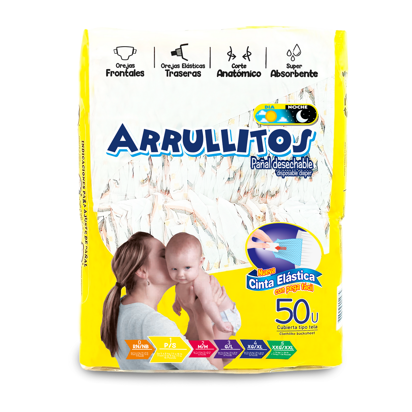 Pañal Arrullitos - 50 unidades P/S (de 11 a 18 lbs)