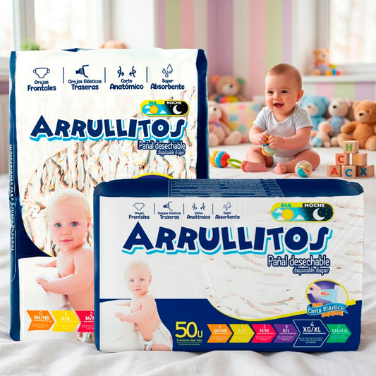 Pañal Arrullitos - 50 unidades XG/XL (de 28 a 36 lbs)