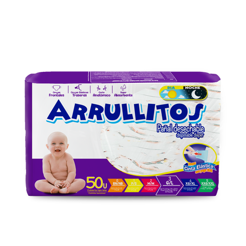 Pañal Arrullitos - 50 unidades G/L (de 23 a 30 lbs)