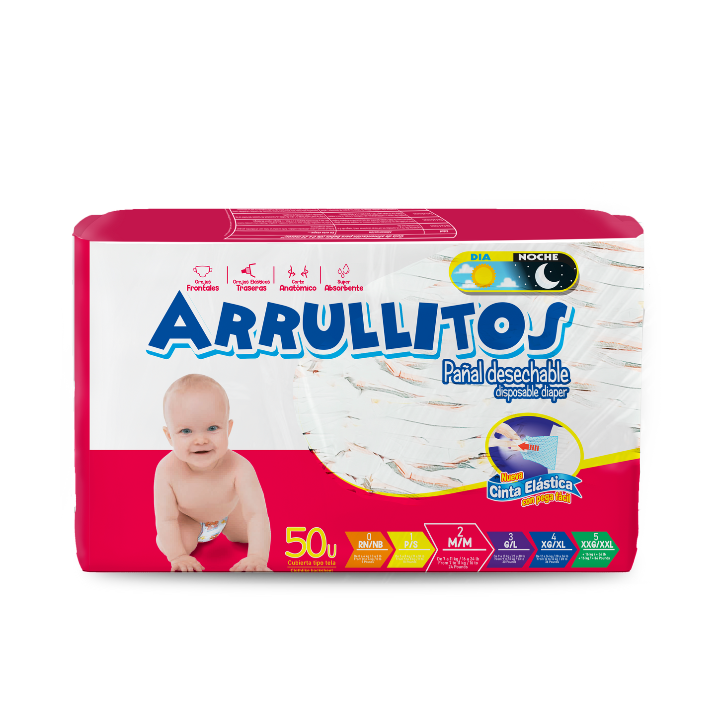 Pañal Arrullitos - 50 unidades M/M (de 16 a 24 lbs)