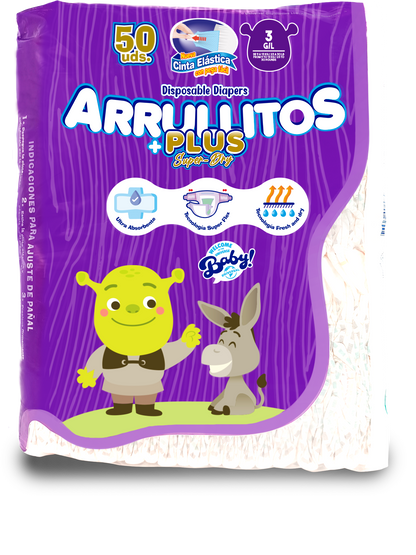 Pañal Arrullitos Plus - 50 unidades G/L (23 a 30 libras)