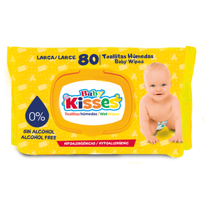 Toallitas Húmedas Baby Kisses - Caja de 12 paquetes /Larga
