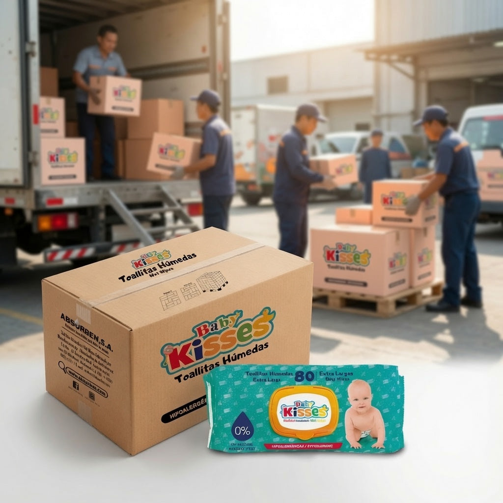Toallitas Húmedas Baby Kisses - Caja de 12 paquetes / Extra Larga