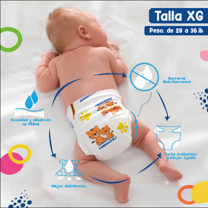 Pañal Arrullitos Plus - 50 unidades (28 a 36 libras)