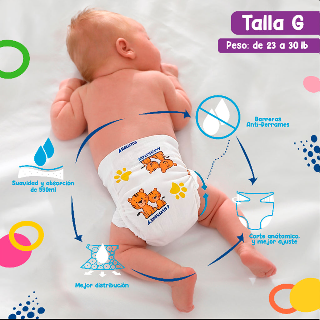Pañal Arrullitos Plus - 50 unidades G/L (23 a 30 libras)