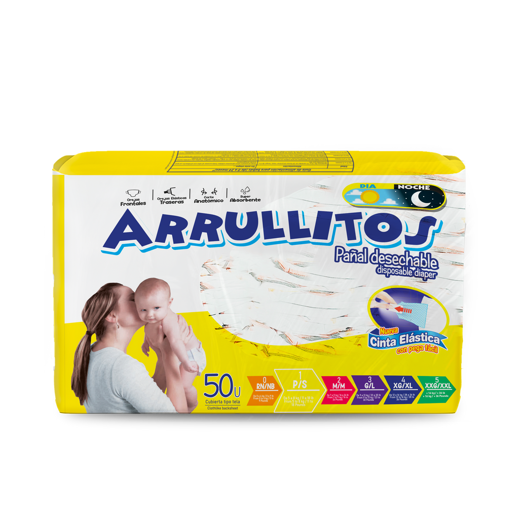 Pañal Arrullitos - 50 unidades P/S (de 11 a 18 lbs)