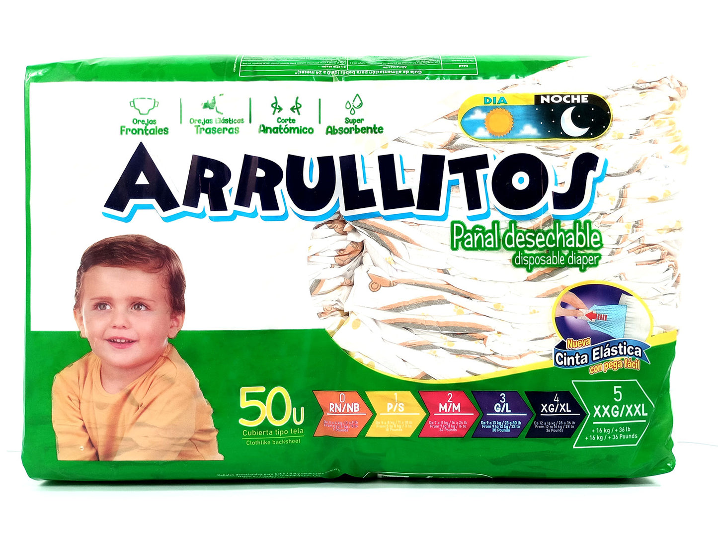 Pañal Arrullitos - 50 unidades XXG (+36 Libras)