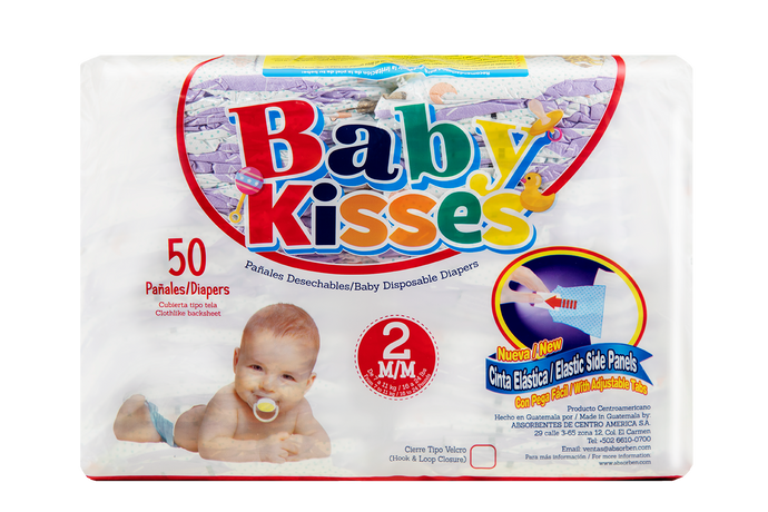 Pañal Baby Kisses - 50 unidades M/M (de 16 a 24 lbs)
